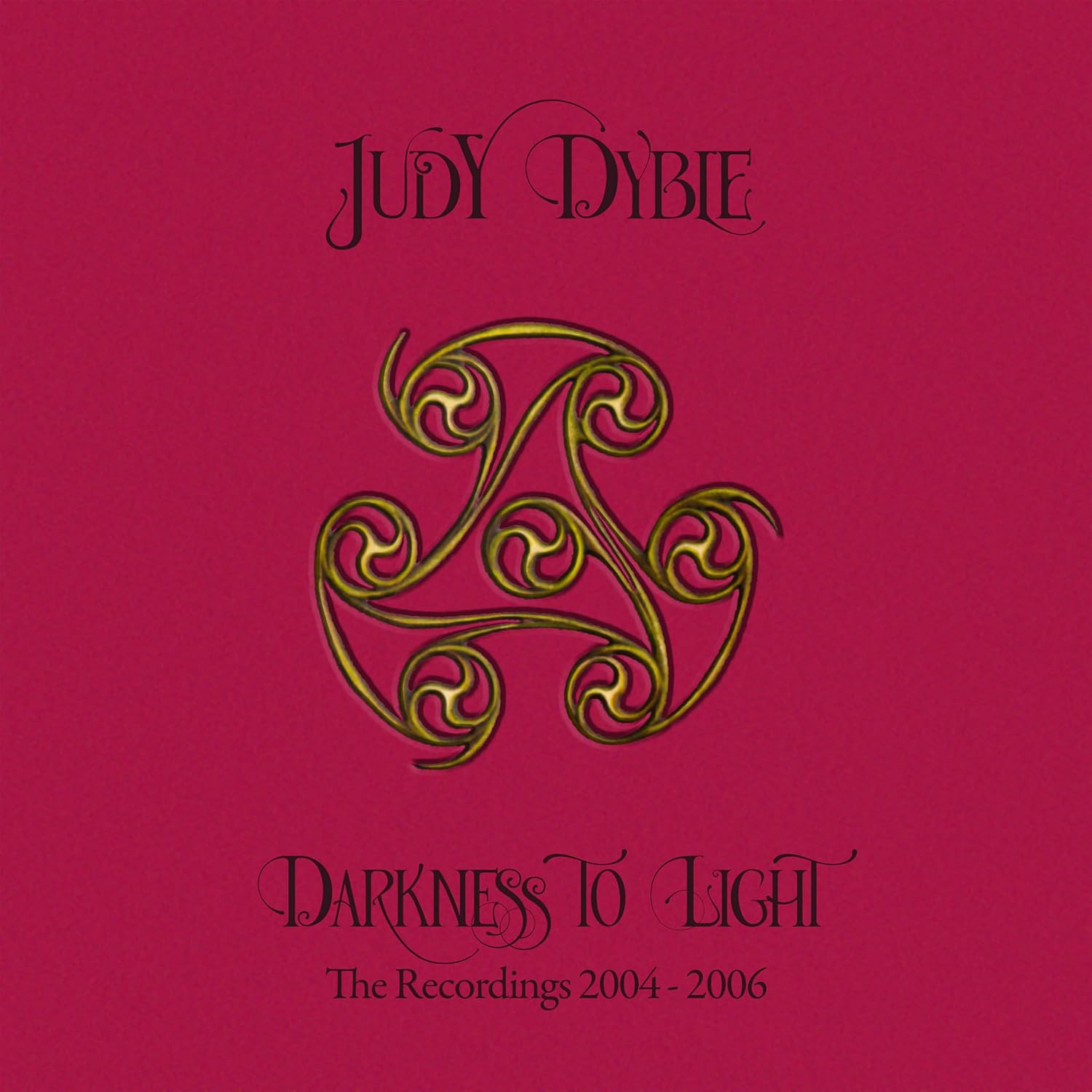 Album cover for Judy Dyble’s “Darkness To Light” with swirling dark design.