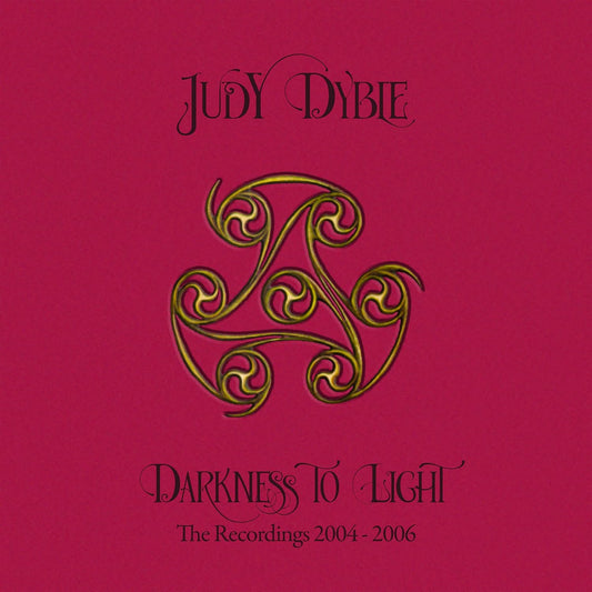 Album cover for Judy Dyble’s “Darkness To Light” with swirling dark design.