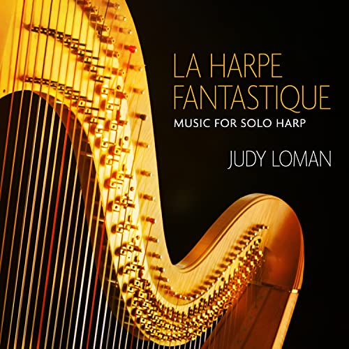 CD cover for Judy Loman’s “La Harpe Fantastique” featuring a harp.