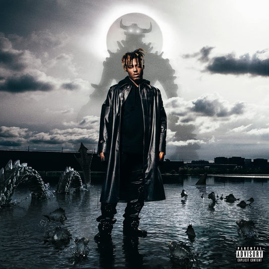 Juice WRLD album cover and two black vinyl records shown.