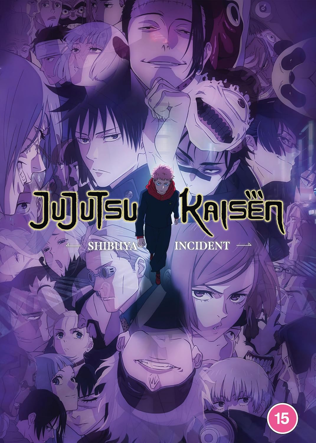 Jujutsu Kaisen Shibuya Incident DVD cover featuring multiple anime characters.