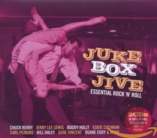 CD cover for “Juke Box Jive-Essential Rock’n Roll” featuring dancers.