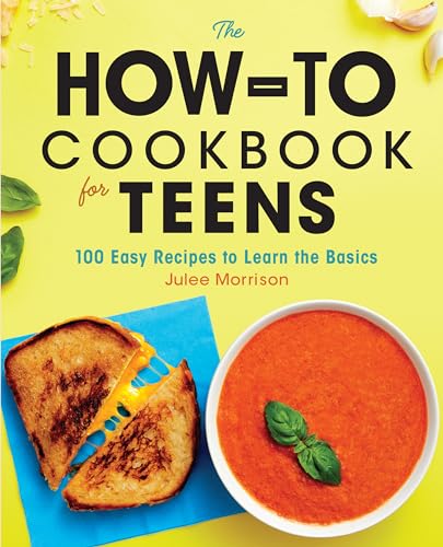 Cookbook cover with grilled cheese, tomato soup, and bold title text.
