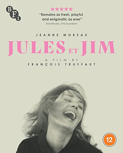 Blu-ray cover for "Jules et Jim" featuring Jeanne Moreau in black and white.