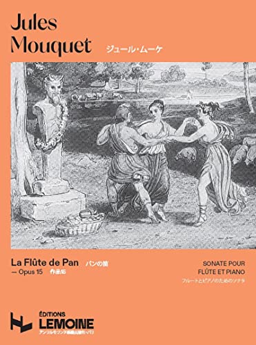 Sheet music cover for “Flute de Pan, Opus 15” with classical figures.