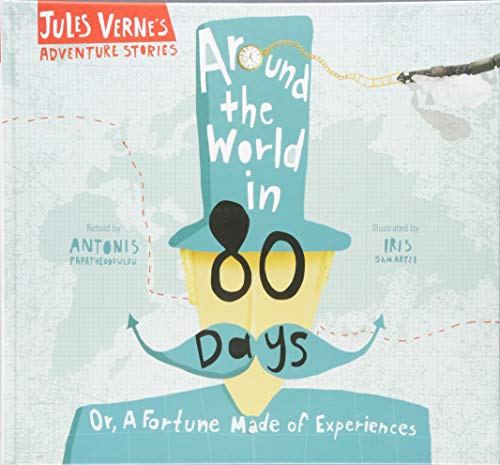 Book cover of Around the World in 80 Days featuring a stylized gentleman illustration.