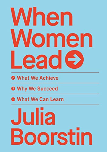 Book cover: "When Women Lead" by Julia Boorstin, red text on light blue.