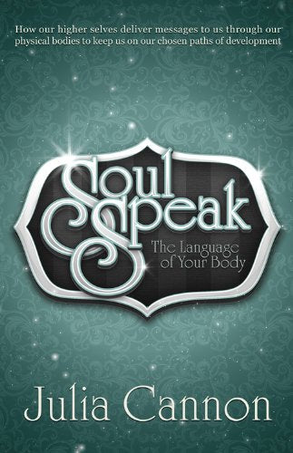 Book cover: “Soul Speak” by Julia Cannon, ornate script on teal background.