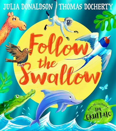 Book cover featuring animals—a swallow, dolphin, monkey, and others—around text.