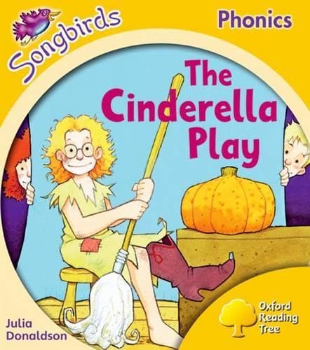 Book cover: Cinderella character sweeping with pumpkin and peeking faces.