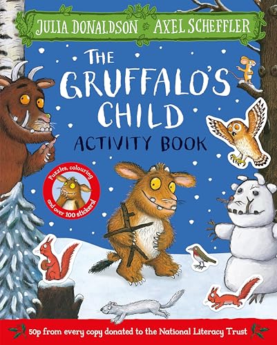 The Gruffalo’s Child Activity Book cover with characters in a snowy scene.