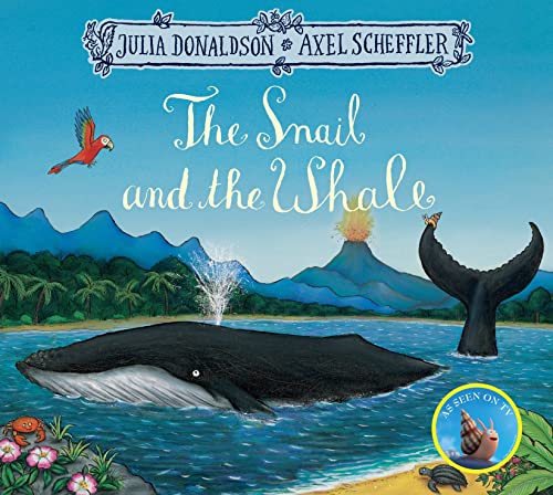 Book cover: whale tail, snail, and tropical island scene.