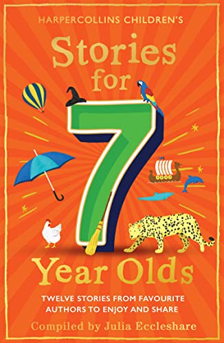 Book cover: "Stories for 7 Year Olds" with a large green number seven.