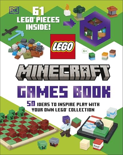 LEGO Minecraft Games Book cover with pixelated blocks and building ideas.