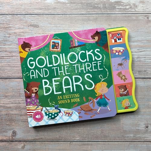 Goldilocks and the Three Bears" children’s book with colorful illustrations.