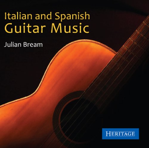 CD cover for Julian Bream’s “Italian and Spanish Guitar Music” featuring a guitar.
