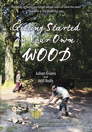 Book cover: people working in a woodland, titled "Getting Started in Your Own Wood".