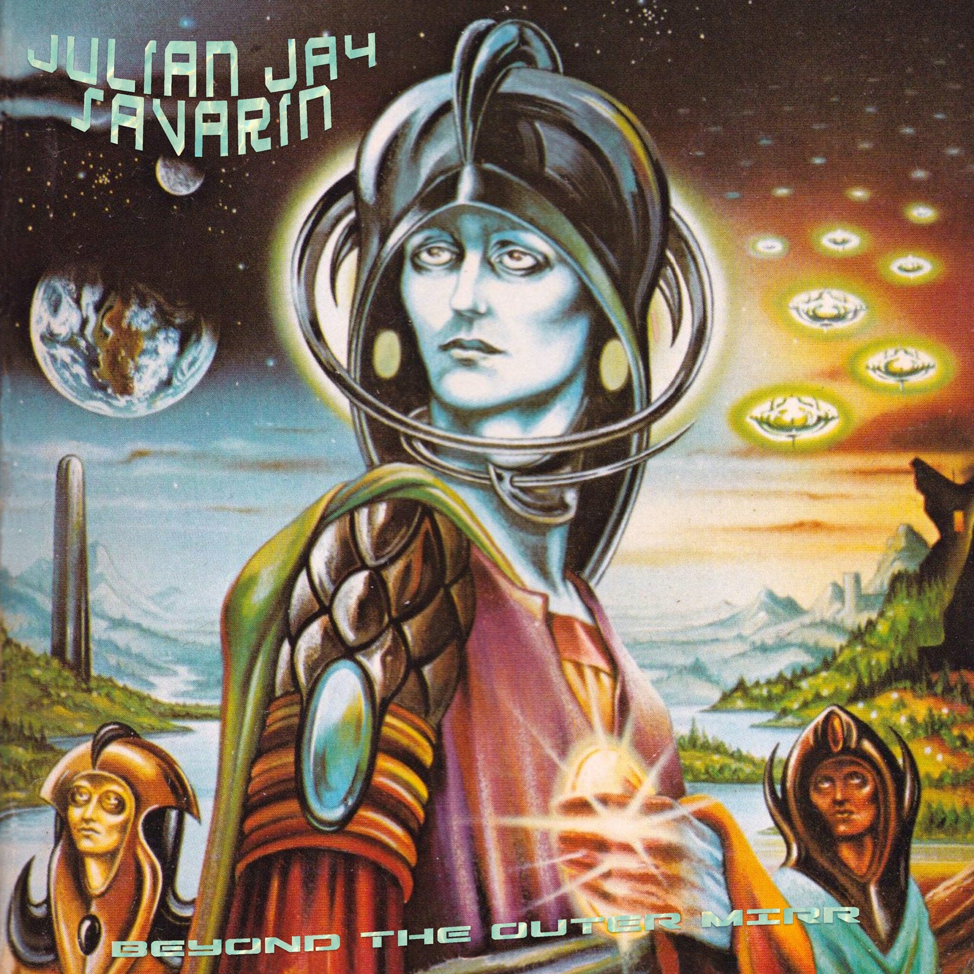 CD cover: surreal illustration of a woman in a space helmet.
