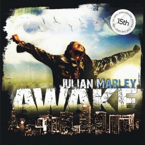 CD cover for Julian Marley’s “Awake” with a man raising his arms.