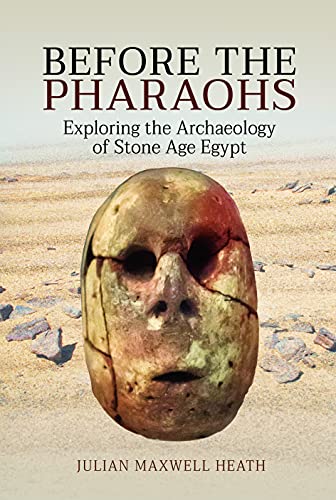 Book cover featuring a Stone Age Egyptian skull and desert landscape.