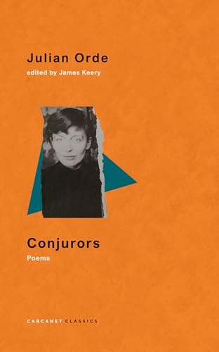 Book cover: "Conjurors" by Julian Orde, featuring a portrait and teal triangle.