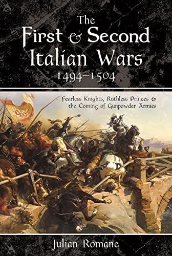 Book cover depicting a historical battle scene with armored knights on horseback on bridge.