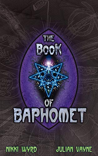 Book cover with a purple and blue star symbol, titled "The Book of Baphomet".