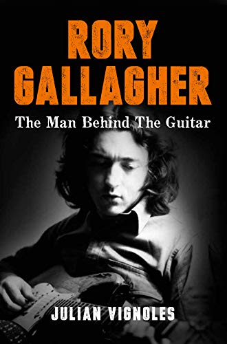 Book cover featuring a black and white portrait of Rory Gallagher playing guitar.