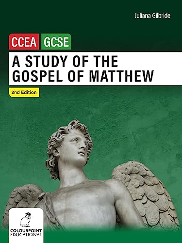 Textbook cover: "A Study of the Gospel of Matthew" with angel statue.