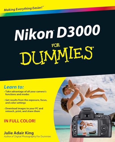 Book cover for Nikon D3000 For Dummies featuring a woman lifting a child.