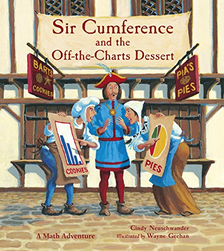 Book cover: Sir Cumference with cooks, pies, and cookies.