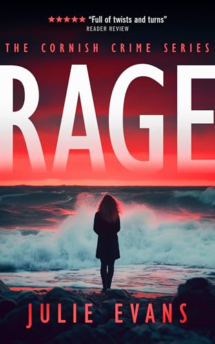 Book cover: “Rage” with a woman looking at a stormy sea.