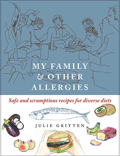 Book cover featuring a line drawing of a family dining and various food illustrations.