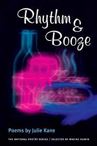 Book cover: “Rhythm & Booze” poetry collection with abstract drink imagery.