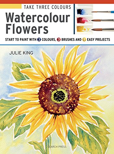 Book cover featuring a watercolour sunflower and painting supplies.