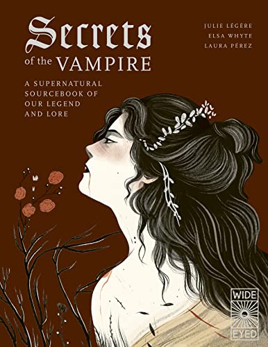 Book cover: “Secrets of the Vampire”, illustration of a woman with flowers.