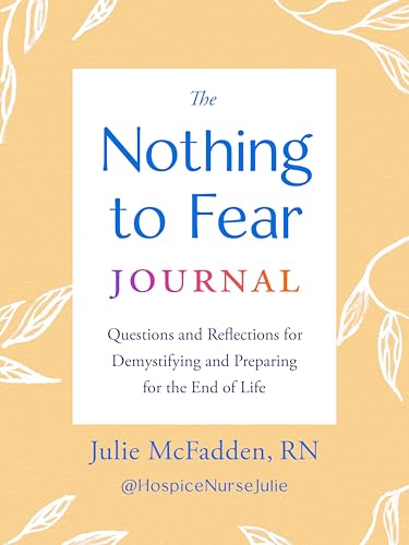 White journal cover with blue and red text, floral design, and author’s name.