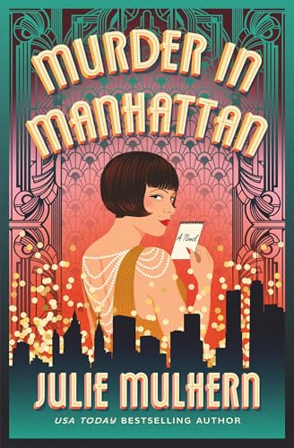 Book cover: “Murder in Manhattan” featuring a flapper and city skyline.