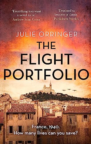 Book cover: "The Flight Portfolio" with a townscape and airplanes.