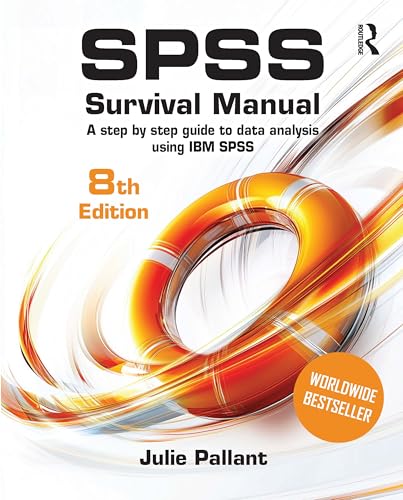 Textbook with statistics content, likely featuring a cover with graphs and IBM SPSS logo.