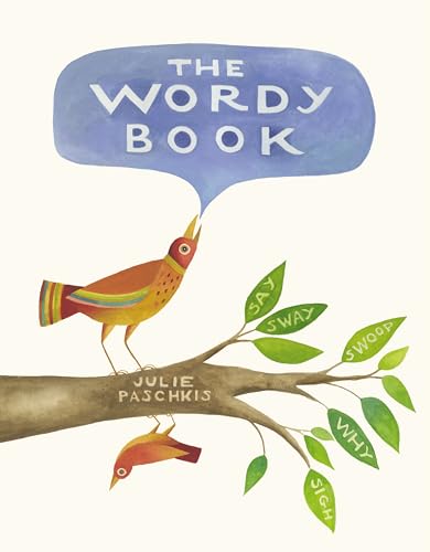 Book cover with a bird on a branch, speech bubbles with words.
