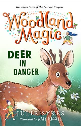 Book cover: fawn with large ears, forest background, "Woodland Magic" title.