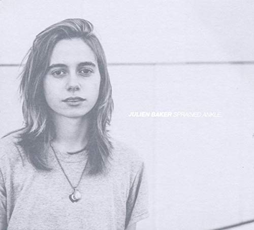 Black and white portrait of Julien Baker, album cover for "Sprained Ankle.