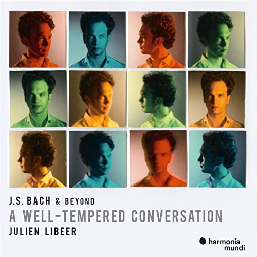 CD cover with a grid of nine portraits of pianist Julien Libeer.