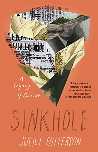 Book cover for "Sinkhole" by Juliet Patterson, collage style with text.