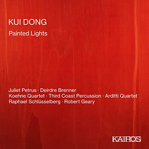 CD cover for "Kui Dong: Painted Lights" with red textured background.