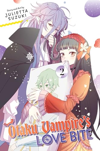 Manga cover featuring a vampire man and a girl holding a green-haired pillow.