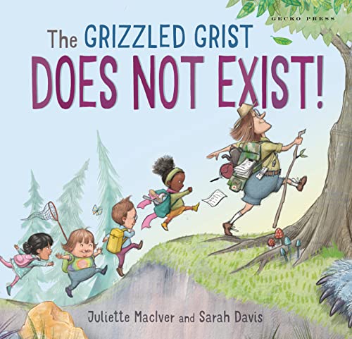 Book cover showing four children running through a forest under the title The Grizzled Grist.