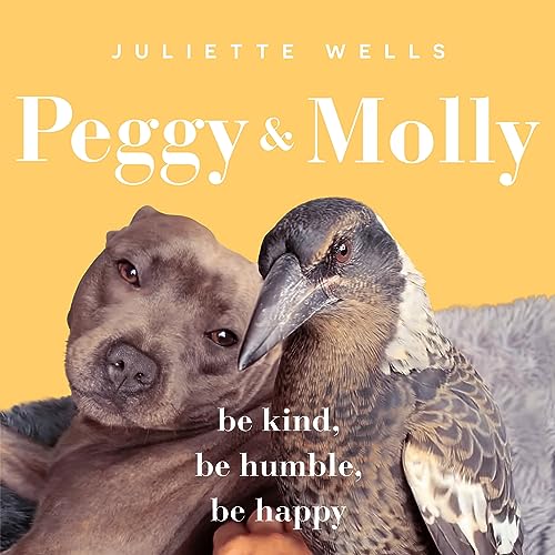Book cover featuring a dog and magpie, with text "Peggy & Molly".