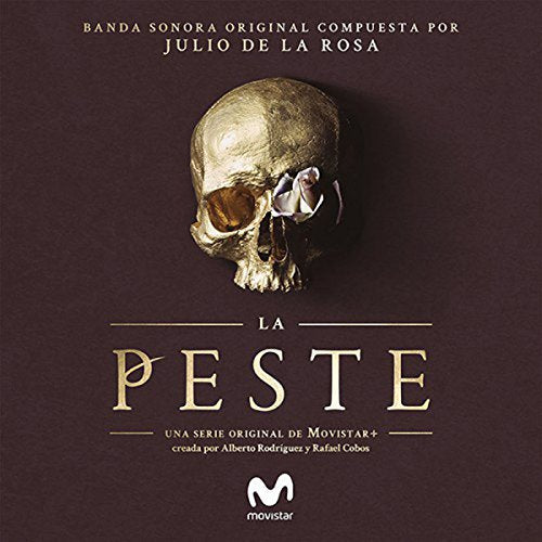 "Album cover with gold skull on dark background, titled 'La Peste'."